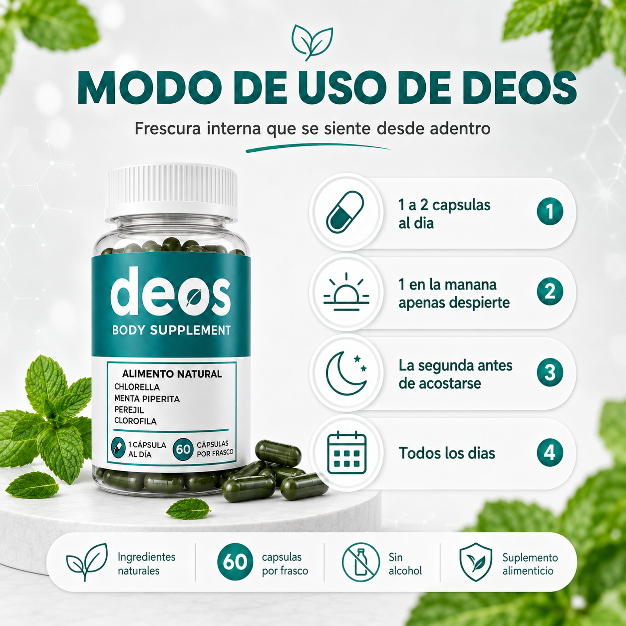 DEOS DESODORANTE NATURAL  60 cap