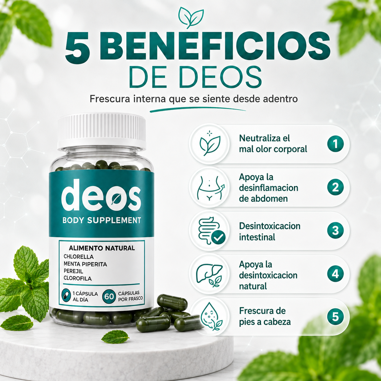 DEOS DESODORANTE NATURAL  60 cap