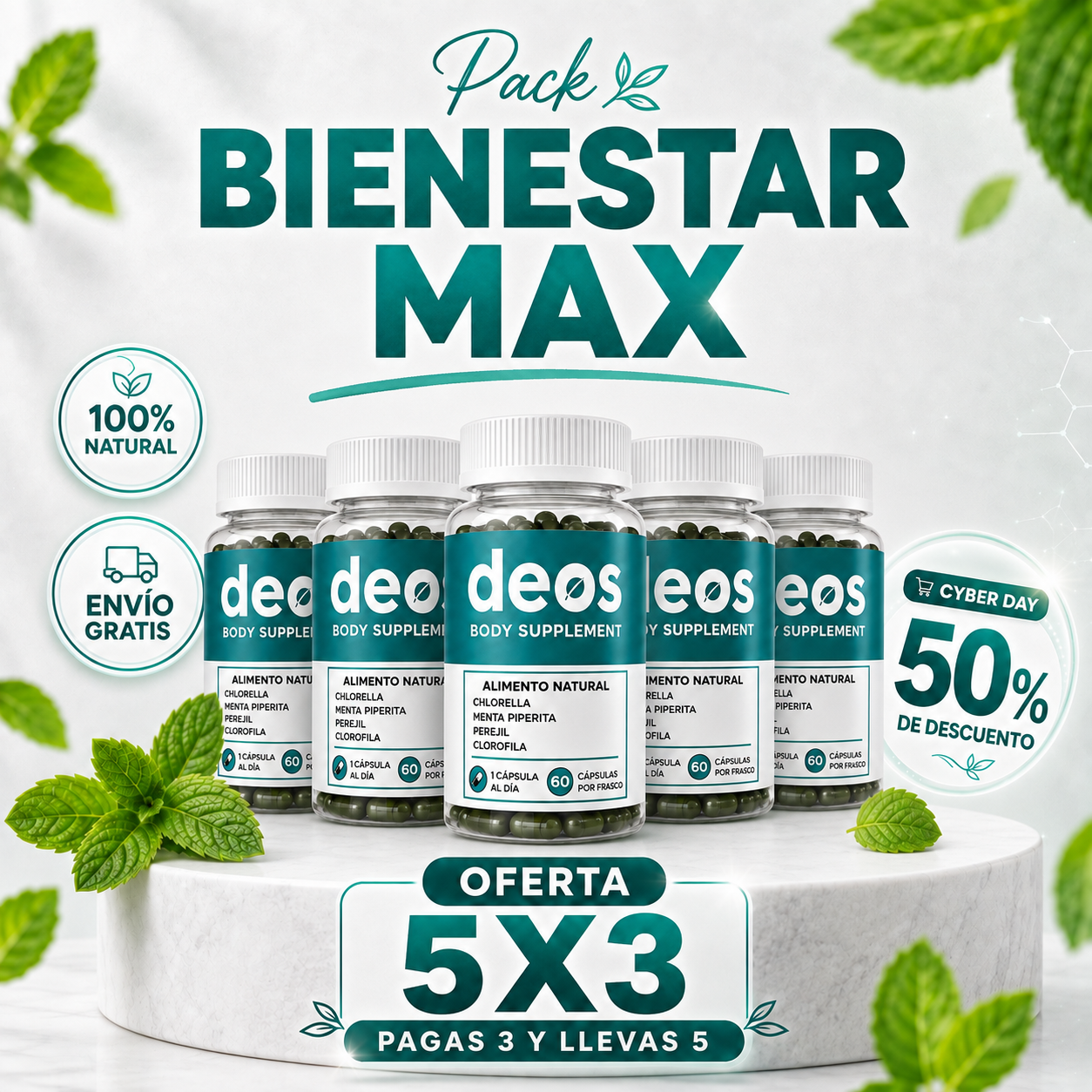 DEOS DESODORANTE NATURAL  60 cap