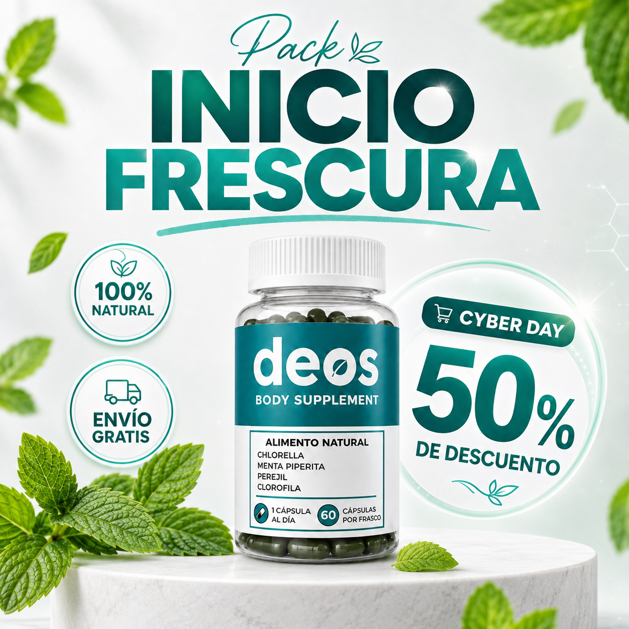 DEOS DESODORANTE NATURAL  60 cap