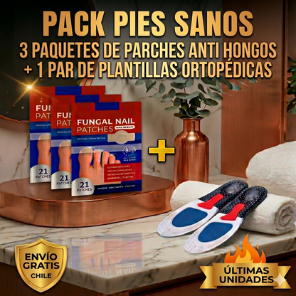 Parches AntiHongos 21unid + 1 par plantillas ortopédicas ajustables
